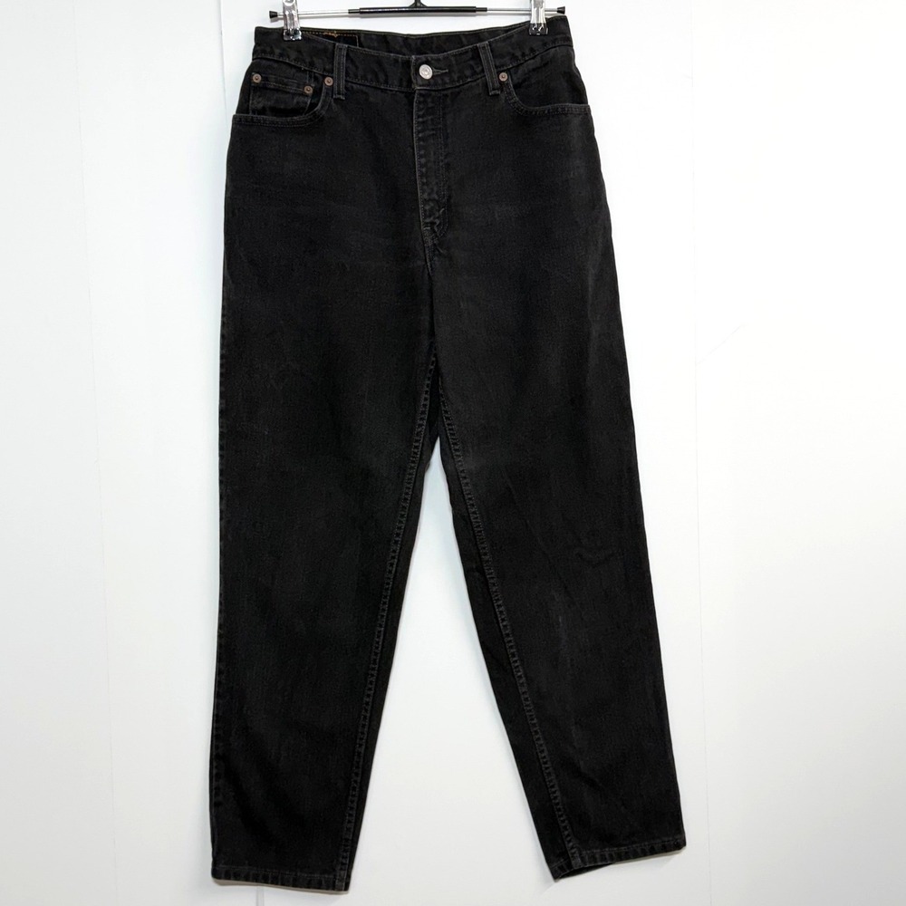 Vintage Levis 550 Jeans Women 12 30x30 Black 2001 Denim Relaxed Fit Tapered Leg